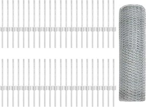 vidaXL Τεντώτο με στήριγμα Ασημί 0,4 x 100 μ Ατσάλι