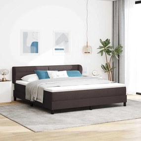 vidaXL Κρεβάτι Box Spring με Στρώμα Σκούρο Καφέ 180x200 εκ. Ύφασμα