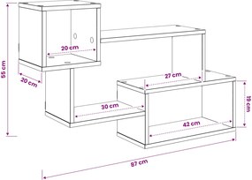 vidaXL Πλωτό ράφι Επιτοίχιο Sonoma Δρυς 87 x 20 x 55 εκ