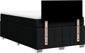 vidaXL Κρεβάτι Boxspring με Στρώμα Μαύρο 120x200 εκ. Υφασμάτινο