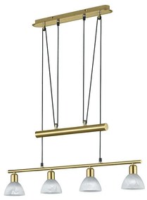 Φωτιστικό Οροφής-Ράγα Led Levisto 4x400Lm 80x160x11cm Brass Mat 371010408 Trio Lighting Μέταλλο,Γυαλί