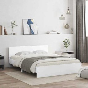 vidaXL Κρεβάτι με Κεφαλάρι Λευκό 152 x 203 cm Επεξεργασμένο ξύλο