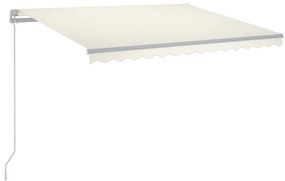 vidaXL Τέντα Συρόμενη Χειροκίνητη με LED Κρεμ 300 x 250 εκ.