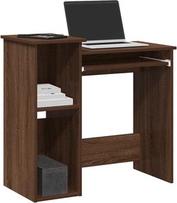 vidaXL Γραφείο με Ράφια Καφέ Δρυς 184x40x78 εκ Επεξεργασμένο Ξύλο