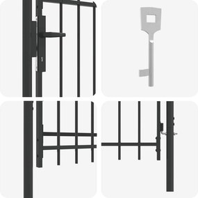 vidaXL Πύλη Φράχτη BOXTEL 103 x 150 cm Γκρι Κλειδώσιμο