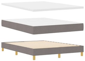 vidaXL Κρεβάτι με Ελατήρια και Στρώμα Κρεμ 90x200 εκ Υφασμα Taupe