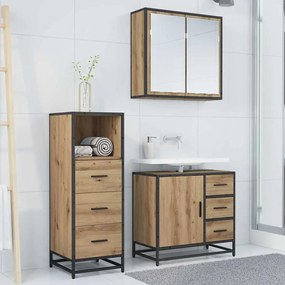 vidaXL Σετ Επίπλων Μπάνιου 3 pcs Artisan Oak Επεξεργασμένο ξύλο
