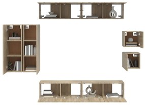vidaXL Σετ Επίπλων Τηλεόρασης 8 Τεμαχίων Sonoma Δρυς Επεξ. Ξύλο