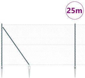 vidaXL Σετ Φράχτη Σετ 2 Τεμαχίων Πράσινο Μέταλλο 25 x 1.5 μ Ανθεκτικό