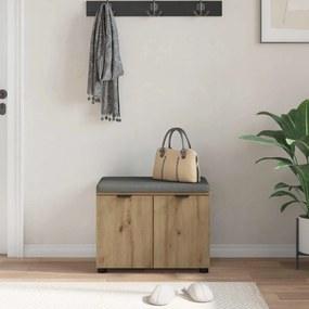 vidaXL Παγκάκι Χαλωρίου με μαξιλάρι Τεχνίτικη Δρυς 60 x 38 x 46 εκ