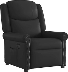 vidaXL Πολυθρόνα Ανακλινόμενη Ηλεκτρική Γυαλιστερή Μαύρη Συνθ. Δέρμα