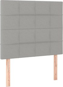 vidaXL Κρεβάτι Boxspring με Στρώμα Ανοιχτό Γκρι 80x200 εκ. Υφασμάτινο