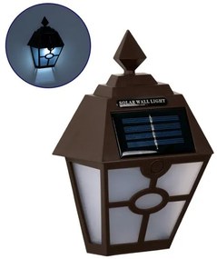Αυτόνομο Ηλιακό Φωτιστικό Τοίχου Καφέ LED SMD 1W-Φωτοβολταϊκό Πάνελ IP65 Ψυχρό 6000K 71493 Globostar-71493-Καφέ 71493