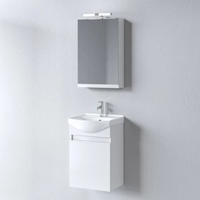 Martin Siena 45 White Gloss - Πάγκος με Νιπτήρα &amp; Καθρέπτη