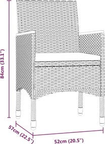 vidaXL Σετ Τραπεζαρίας Κήπου 9 τεμ Μαύρο με Μαξιλάρια