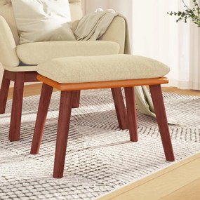 vidaXL Υποπόδιο Κρεμ 45x29,5x35 εκ. Ύφασμα &amp; Συνθετικό Δέρμα