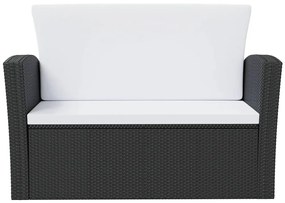 vidaXL Σαλόνι Κήπου 16 Τεμαχίων Μαύρο από Συνθετικό Ρατάν με Μαξιλάρια