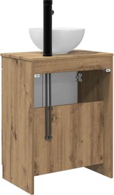 vidaXL Καθρέφτης μπάνιου με νιπτήρα Artisan Δρυς 54 x 35 x 83 εκ