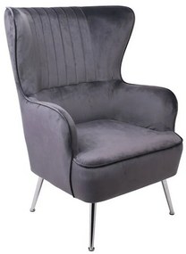 Πολυθρόνα Croma Grey Velure Ε7138,7 76x80x104cm Βελούδο, Μέταλλο