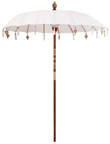vidaXL Μπαλινέζικη Ομπρέλα Κρεμ 190 x 190 x 260 εκ Βαμβάκι