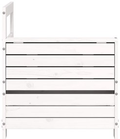 vidaXL Καναπές Κήπου με Μπράτσα &amp; Τραπεζάκι Λευκό Μασίφ Ξύλο Πεύκου