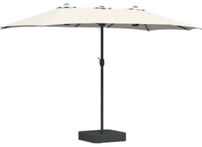 vidaXL Ομπρέλα Κήπου Άμμος 385 x 209 x 244 εκατοστά ύφασμα