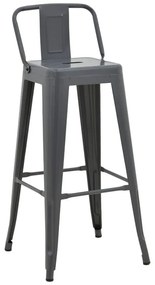 Σκαμπό μπαρ με πλάτη Utopia pakoworld μέταλλο σε ανθρακί απόχρωση 42x42x97εκ