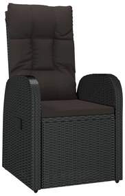 vidaXL Σετ Τραπεζαρίας Κήπου 11 τεμ Μαύρο από Συνθ. Ρατάν με Μαξιλάρια