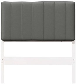 vidaXL Ταπετσαρισμένο κεφαλάρι Λευκό και Ανοιχτό Γκρι 80 cm