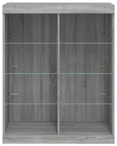 vidaXL Μπουφές με LED Γκρι Sonoma 81 x 37 x 100 εκ.