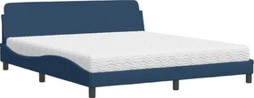 vidaXL Κρεβάτι με Στρώμα Dover Μπλε 180x200 εκ. Υφασμάτινο