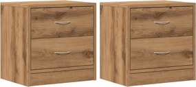 vidaXL Κομοδίνα 2 τεμ. Αρτισιανή Δρυς 40x30x40 εκ. από Επεξεργ. Ξύλο