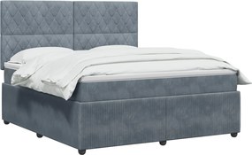 vidaXL Κρεβάτι box spring με στρώμα Σκούρο Γκρι 140 x 190 cm Βελούδο