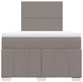 Κρεβάτι Boxspring με Στρώμα Taupe 120x200 εκ. Υφασμάτινο - Μπεζ-Γκρι