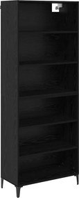 vidaXL Highboard Μαύρη Οξυά 69,5 x 34 x 180 εκ. Επεξεργασμένο Ξύλο