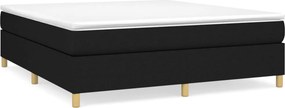 vidaXL Κρεβάτι Boxspring με Στρώμα Μαύρο 160x200 εκ. Υφασμάτινο