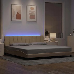 vidaXL Σκελετός Κρεβατιού Χωρίς Στρώμα Κρεμ 200x200 εκ. Υφασμάτινο