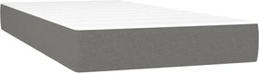 vidaXL Κρεβάτι Boxspring με Στρώμα Σκούρο Γκρι 200x200 εκ. Υφασμάτινο