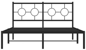 vidaXL Πλαίσιο Κρεβατιού με Κεφαλάρι Μαύρο 140 x 190 εκ. Μεταλλικό