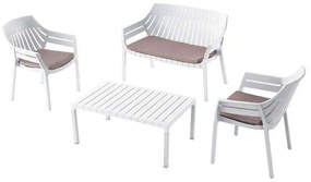 Σαλόνι Κήπου Elton (Σετ 4Τμχ) 807-123-008 White-Grey Four Seater