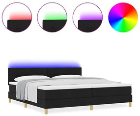 vidaXL Κρεβάτι με ελατήρια με στρώμα Μαύρο 200 x 200 cm ύφασμα
