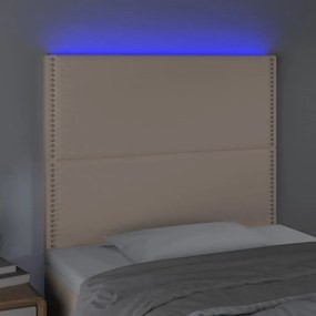 vidaXL Κεφαλάρι Κρεβατιού LED Καπουτσίνο 90x5x118/128 εκ