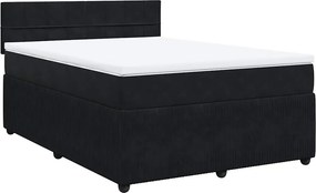 vidaXL Κρεβάτι Boxspring με Στρώμα Μαύρο 160x200 εκ. Βελούδινο