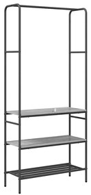 vidaXL Ράφι ρούχων με ράφια Γκρι sonoma 77 x 30 x 171 εκ