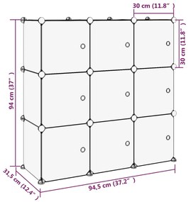 Κύβοι Αποθ. &amp; Οργάνωσης με Πόρτες 9 τεμ. Διάφανοι Πολυπρ/λένιο - Διαφανές