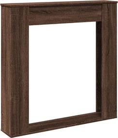 vidaXL Πλαίσιο Τζακιού Καφέ Δρυς 100x20x100 εκ. από Επεξ. Ξύλο