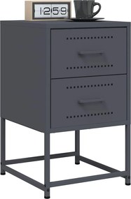 vidaXL Κομοδίνο Ανθρακί 36 x 39 x 60,5 εκ. Ατσάλινο