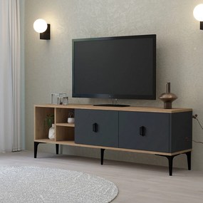 Έπιπλο Τηλεόρασης Sapphire Δρυς / Ανθρακί DECLOS 150x35x18