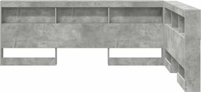 vidaXL Κεφαλάρι Αποθήκης Σκυρόδεμα Γκρι 140 cm Επεξεργασμένο ξύλο