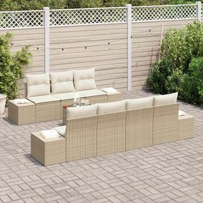 vidaXL Σετ Καναπέ Κήπου 8 pcs Beige, λευκό 55 x 55 x 37 εκ